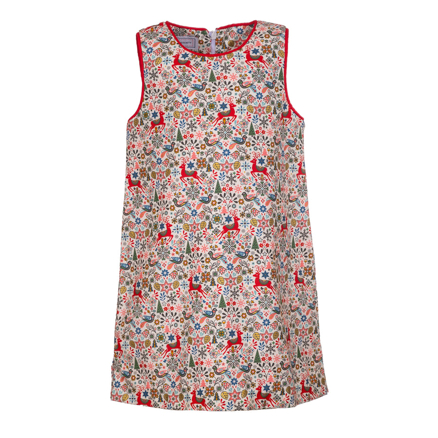 Shift Dress, Reindeer Waltz