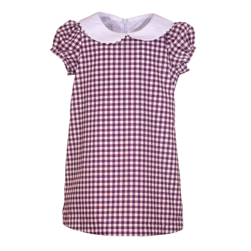 Francie Dress, Plum Check