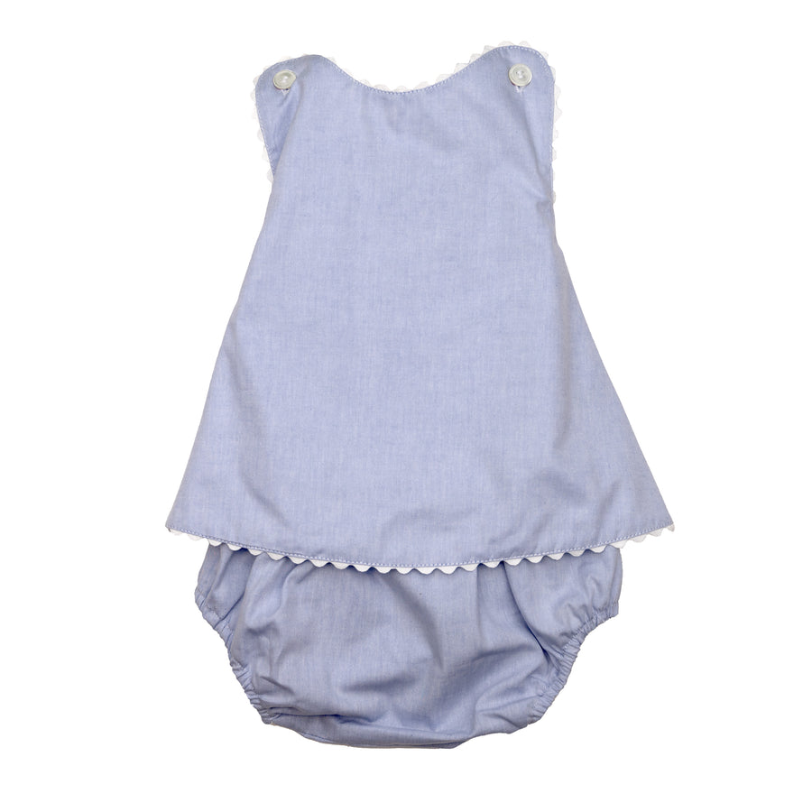 Augusta Two-Piece Bloomer Set, Chambray