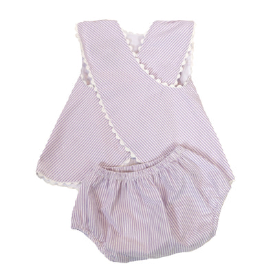 Augusta Two-Piece Bloomer Set, Violet Petal