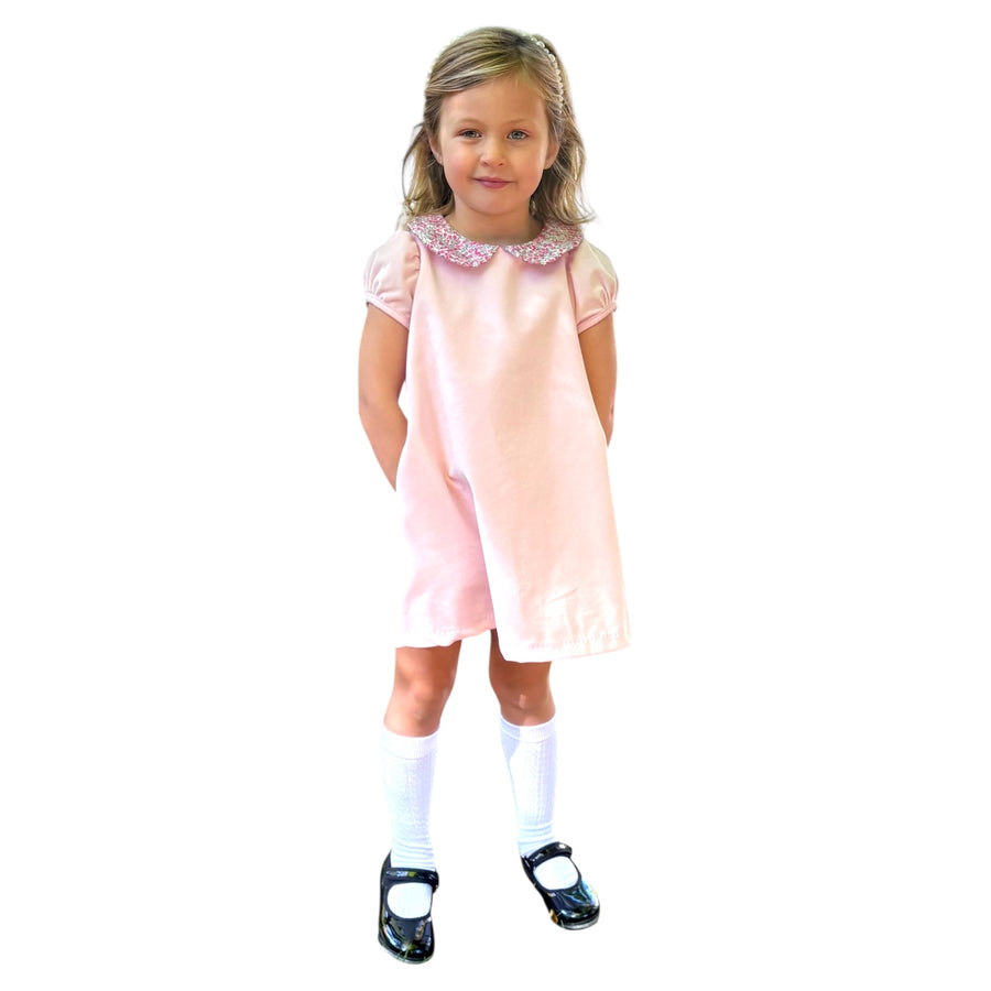 Francie Dress, Ballet Pink Velveteen