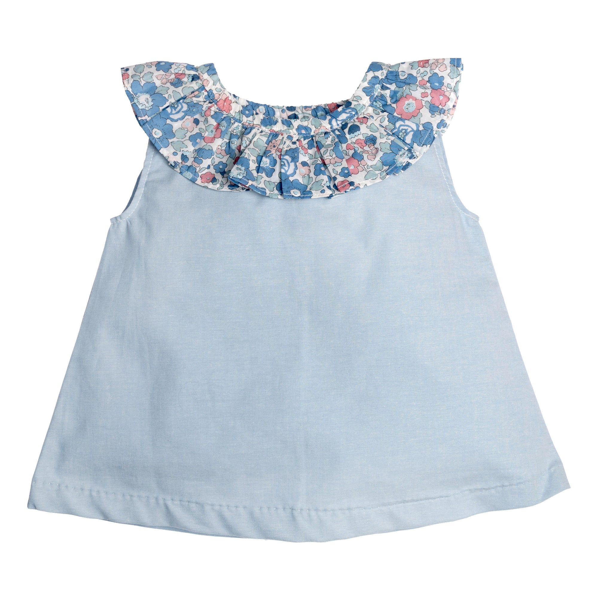 Maggie Blouse, Chambray Bloom