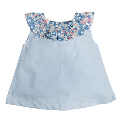 Maggie Blouse, Chambray Bloom