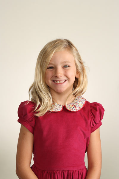 Georgie Dress, Cranberry Corduroy