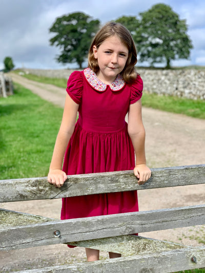 Georgie Dress, Cranberry Corduroy