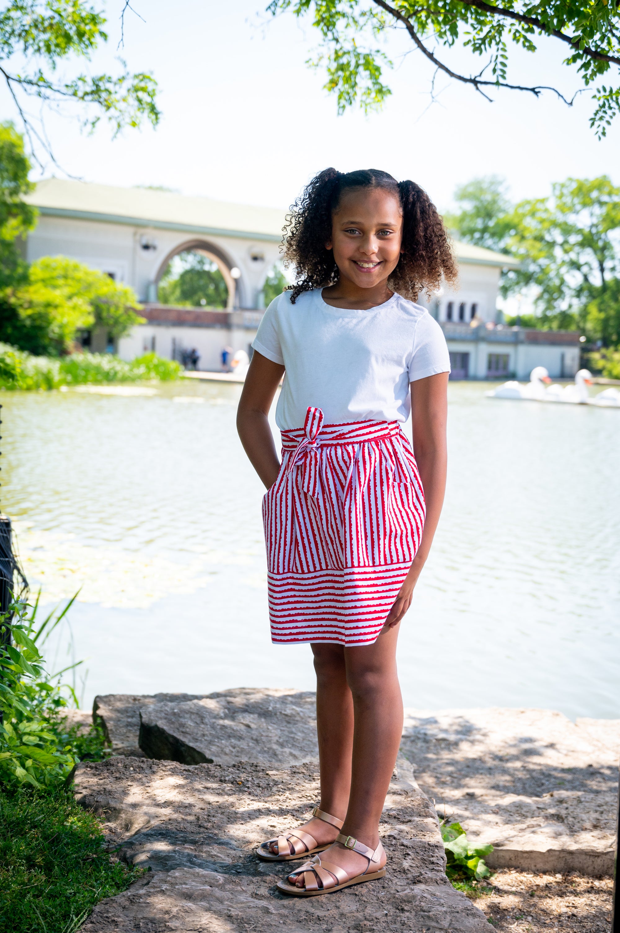 Weatherly Skirt, Sunnybrook Stripe